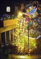 Solar Watering Can with Lights Outdoor Garden, 41in Large Dragonfly Garden Stake Lights, Waterproof Decoration for Yard Lawn Pathway, Gifts for Mom Grandma Women Birthday Gardening Gift