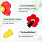 16 Sets Replacement Flowers for Hummingbird Feeder Parts with 2pcs Humming Bird Feeder Brushes for Cleaning, Hummingbird Feeder Replacement Flowers for Outdoor Hanging Bird Feeder Bee Guards Kit