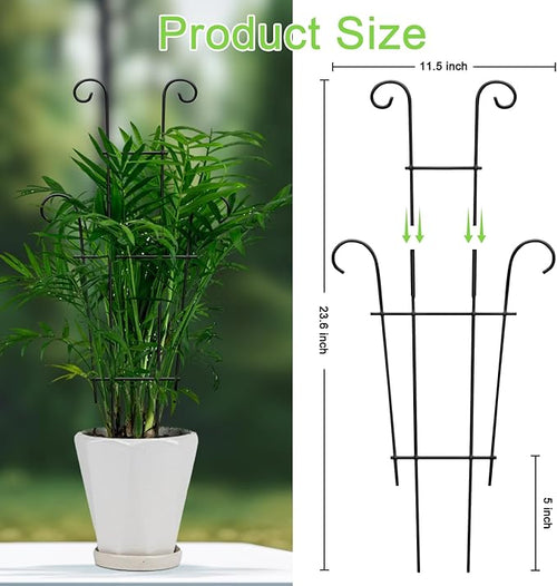 4P Plant Trellis for Potted Plants, Larger 23in Garden Trellis for Climbing Plants Indoor Outdoor, Rustproof House Plant Support Stakes for Pothos Hoya Ivy Flower