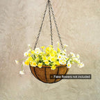 Tosnail 3 Pack 10" Metal Hanging Flower Pots Hanging Planters Plant Basket with Coco Fiber Liners