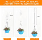 5PCS Adjustable Retractable Plant Pulley Hangers - Versatile Height Hooks for Hanging Baskets, Flower Pots, and Bird Feeders