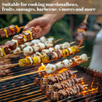 150 Pack Bamboo Marshmallow Roasting Sticks, 30 Inch, 5mm Thick | Semi-Pointed Tips, Extra-Long Reach for Fire Pits, Campfires, BBQ, S’mores, Hot dogs, Kebabs