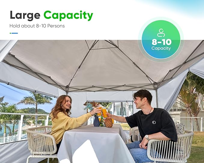 Quictent Privacy 10x10 Pop up Canopy Tent with Sidewalls and Roll-up Ventilated Windows, One Person Easy Setup, Outdoor Commercial Gazebo Shelter Enclosed Waterproof, Bonus 4 Sandbags