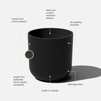 Veradek Mason Series Lima Planter - Round Planter for Indoor or Outdoor Porch/Garden | Made from Plastic-Stone Composite with Drainage Holes | Modern Décor for Succulents, Flowers, Small Plants