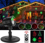 Christmas Projector Lights Outdoor, Led Christmas Laser Lights Landscape Spotlight Red and Green Star Show with Rf Wireless Remote Christmas Decorative for Outdoor Garden Patio Xmas Holiday Party
