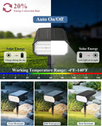 62 LED Solar Spotlights Outdoor Waterproof IP65, 3 Color 2700K/4500K/6500K & 2 Brightness, Auto-Brightness Adjustment, Solar Spot Lights Outdoor, Solar Garden Lights, 2000mAh Battery - 4 Pack
