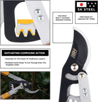 steelhead heavy-duty 27-40" adjustable gear-bypass limb & branch showing dimensions