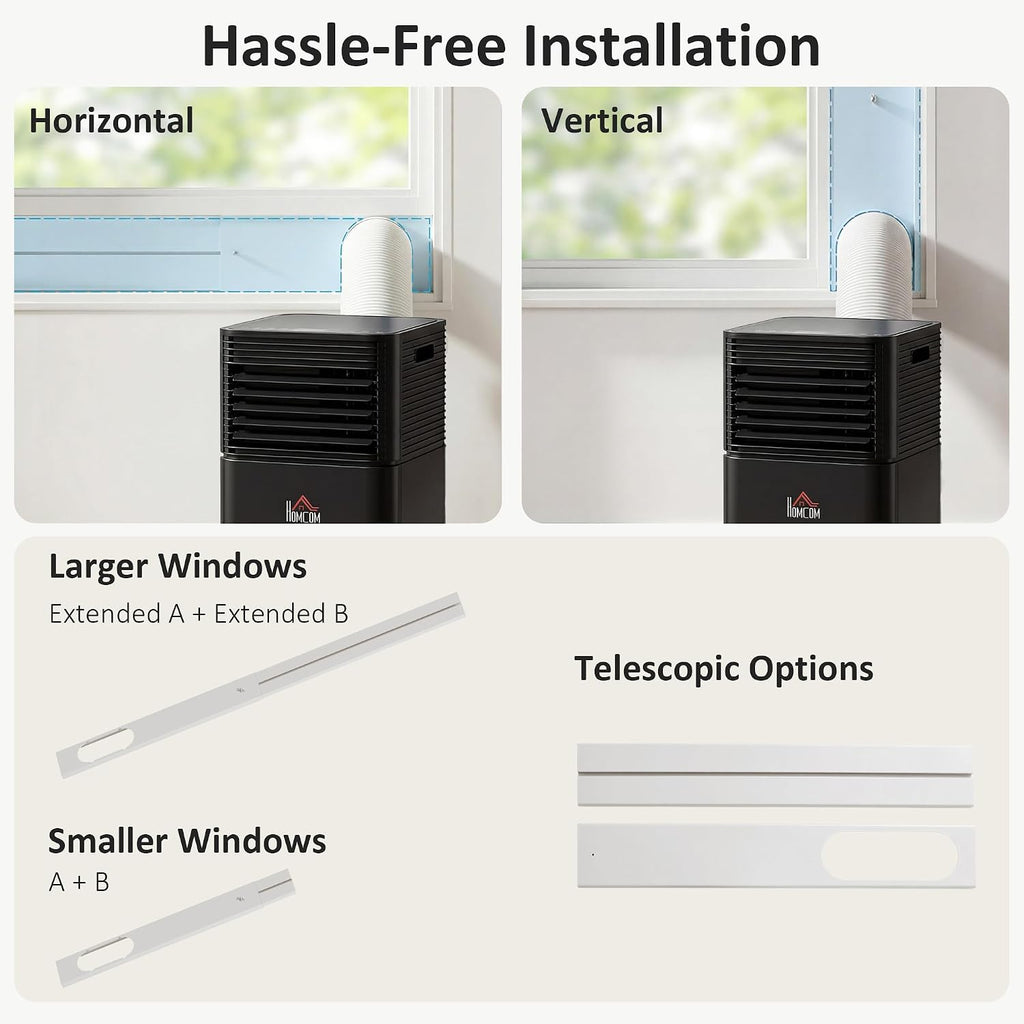 homcom 8000 btu portable air conditioner for rooms, package contents