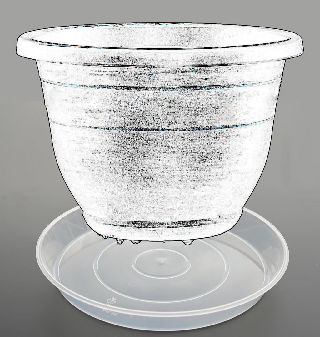 LWALRS 20 Pack Plant Saucer Tray (6 8 10 12 inch), Plant Saucers for Indoors Outdoor, Plastic Heavy Duty Drainage Drip Water Trays for Planter Pots Flower, Clear Pot Saucers Trays for Plants