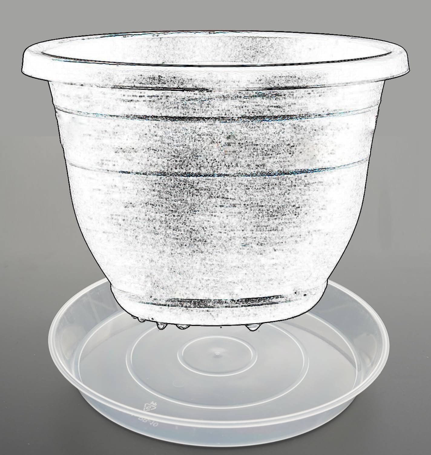 LWALRS 20 Pack Plant Saucer Tray (6 8 10 12 inch), Plant Saucers for Indoors Outdoor, Plastic Heavy Duty Drainage Drip Water Trays for Planter Pots Flower, Clear Pot Saucers Trays for Plants