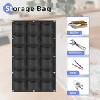 18 Pockets Hanging Planter Bags, Hanging Vertical Wall Mounted Plant Planting Grow Bags, Herb Garden Planter Outdoor Indoor Growing Bag, Gardening Vertical Greening Flower Container(1m×0.5m, Black)