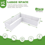A ANLEOLIFE 8-Pack 8X4X1.5ft & 74x74x18 in Deep Root Galvanized Raised Garden Beds Outdoor for Planting Vegetables Flowers Herb, Antique White