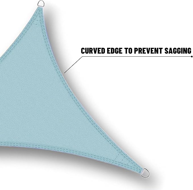 SUNNY GUARD Waterproof Sun Shade Sail 16' x 16' x 16' Sky Blue Triangle UV Block Sunshade for Backyard Yard Deck Patio Garden Outdoor Activities and Facility(We Make Custom Size)