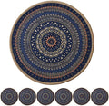Boho Plant Pot Mat Absorbent Non Slip for Table Desk Floor 8.5" Set of 6