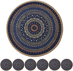 Boho Plant Pot Mat Absorbent Non Slip for Table Desk Floor 8.5" Set of 6