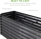 Best Choice Products 8x2x2ft Outdoor Metal Raised Garden Bed, Rectangular Deep Root Planter Box for Vegetables, Flowers, Herbs, and Succulents w/ 239 Gallon Capacity - Gray