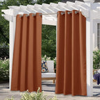 NICETOWN Patio Outdoor Waterproof Curtain, Rustproof Grommet Thermal Insulated Blackout Outdoor Drape Privacy Blinds for Porch/Yard, Mecca Red, 1 Panel, W52 x L120