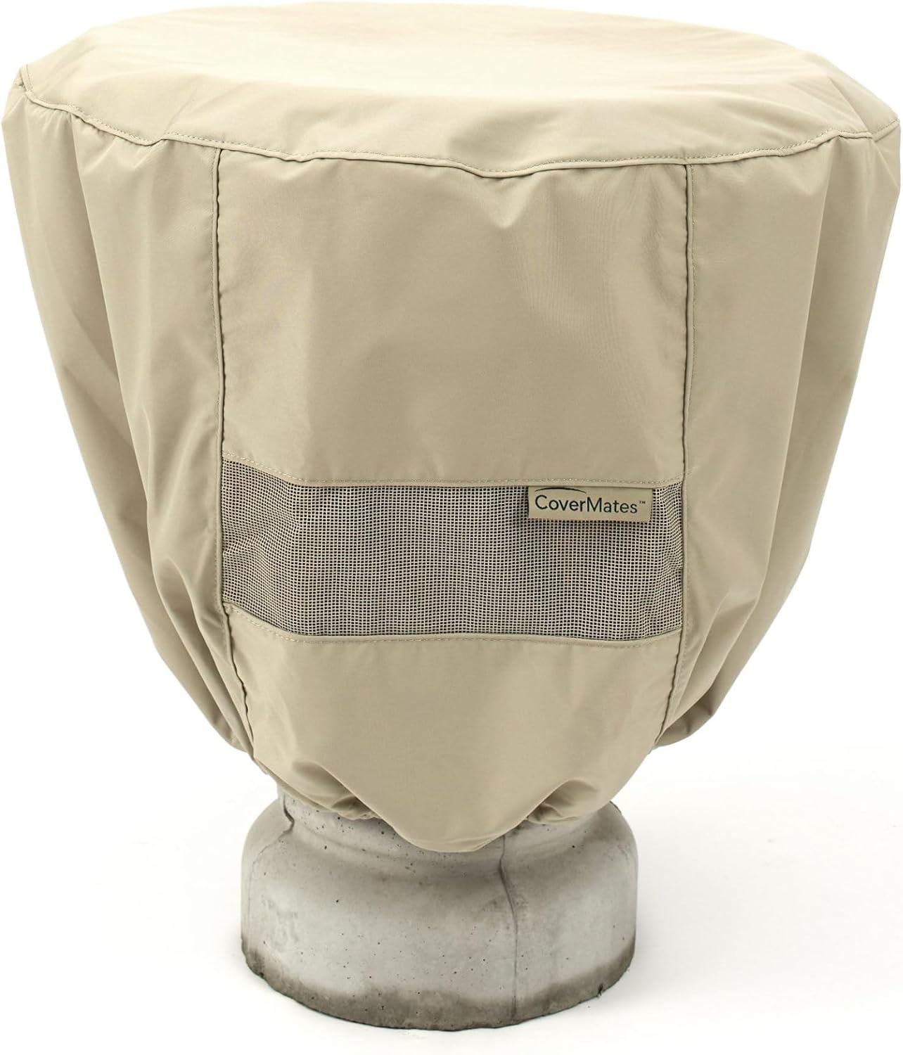 Covermates Elite Bird Bath Cover – 24 Diameter x 18H, Khaki | All-weather protection, 300D polyester, auto-locking drawcord and buckle straps, mesh vent, 3-year warranty