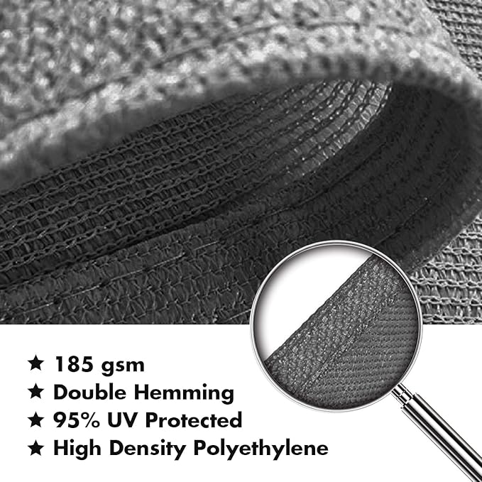 KANAGAWA 10'X14' Dark Gray Custom Size Sun Shade Sail Rectangle UV Block Canopy Cover for Patio Backyard Lawn Garden Outdoor (Customized Available)