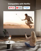 [Compatible with Netflix & TOF Real-time Focus] Mini Projector with WiFi and Bluetooth, XuanPad Gold Smart Projector 4K Support, Dolby Audio & Keystone for Home Presentation Boards, Display Booths