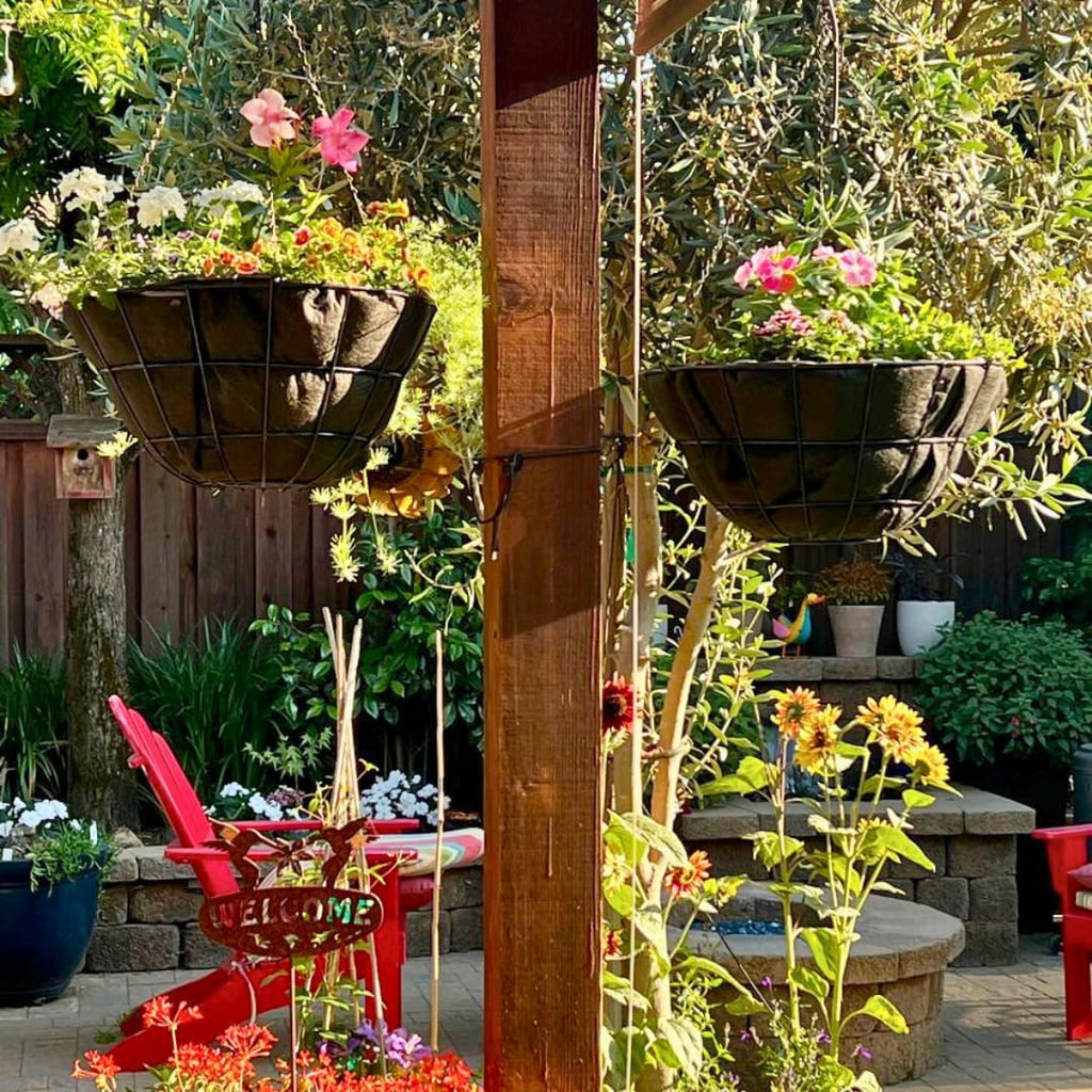 EZ Swap 20" Fabric Coco Liner Replacement for Round Hanging Baskets – Bird Proof Moisture Retaining Planter Insert, Made in Green Bay, WI