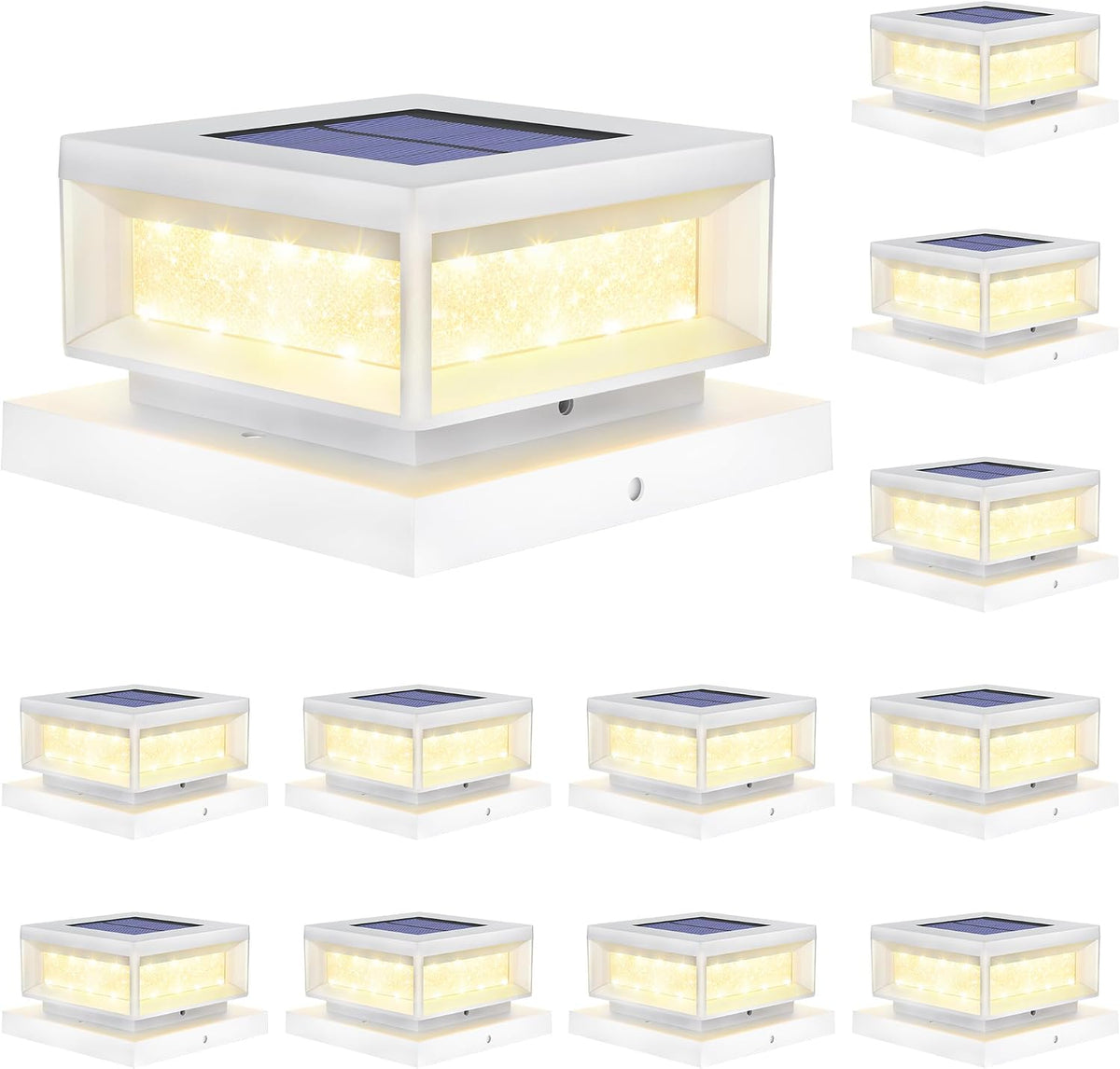 mlambert 12 pack solar post lights, 4x4 6x6, main product view