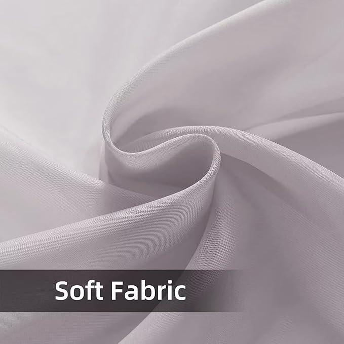 SpaceDresser Waterproof Outdoor Sheer Curtains for Patio - 2 Panels Rod Pocket Indoor Voile Sheer Curtain for Living Room,100W x 96L inch, Silver Grey