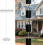 8.5 ft aluminum rain chain for gutters outside, close-up detail