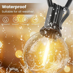 RTTY Classic Series Outdoor String Lights 50 FT Globe LED Patio Lights with G40 Plastic Bulbs,Waterproof Shatterproof Dimmable Connectable Hanging for Backyard Porch Balcony Party Cafe Deck Decor