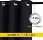 NICETOWN Black Out Dooway Curtain 80 inches Long, Grommet Thermal Insulated Window Treatment Light & Sound Blocking Drapes for Living Room/Hallway, W52 x L80, 1 Panel