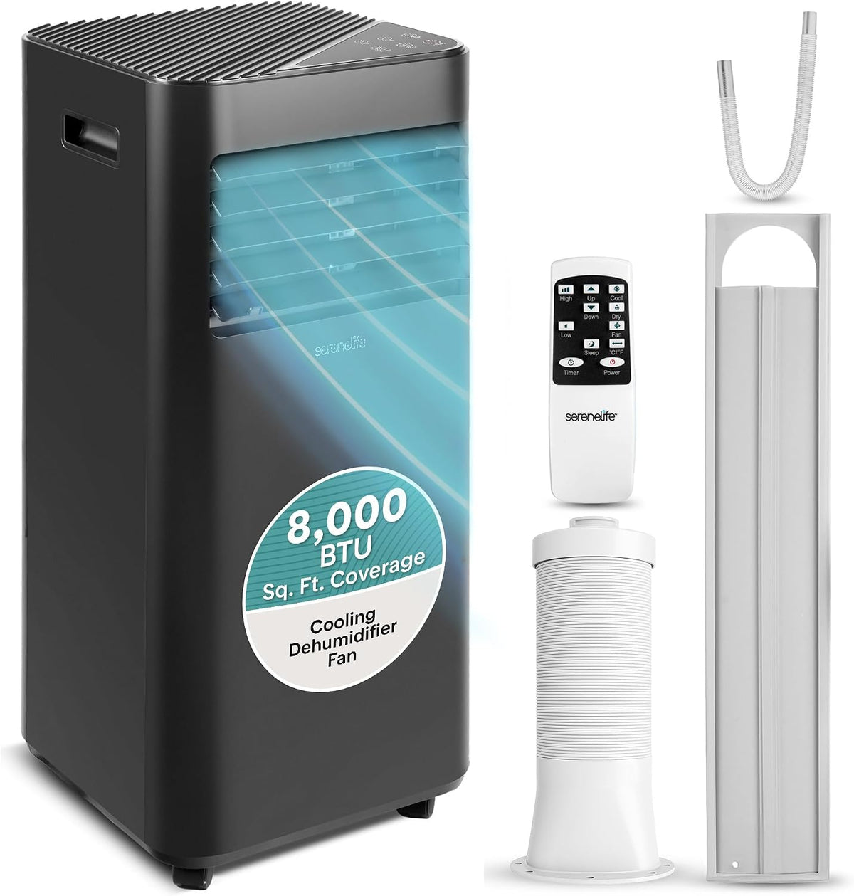 serenelife 8,000 btu portable air conditioner | ac, main product view