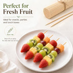 Hysagtek 400 Pcs Wood Skewers 4 Inch Bamboo Skewers - Fruit Skewer Chocolate Fountain Sticks Fondue Sticks for Appetizer, BBQ, Cocktail, Kabob, Chocolate Fountain, Barbecue, Party (10cm/4in)