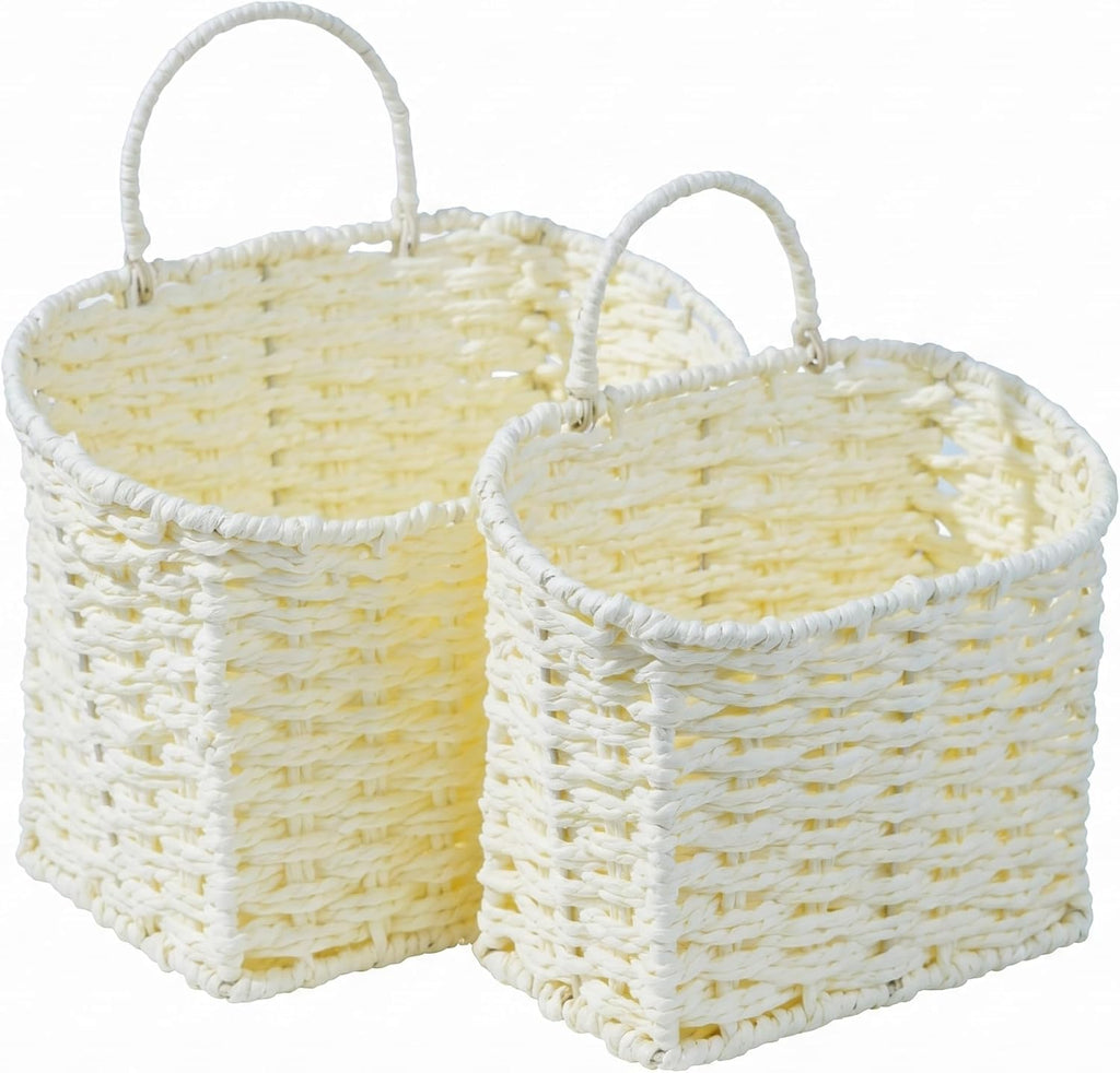 coeusy set of 2 wicker wall basket, paper, main product view