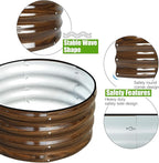 SnugNiture 3 Pcs 2x2x1ft Round Galvanized Raised Garden Bed Kit Outdoor, Metal Planter Box for Planting Plants Vegetables, Brown