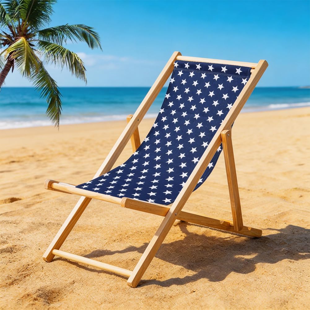 GORGECRAFT Thicker Beach Sling Patio Chairs Canvas Folding Chair Replacement 118 * 43.5cm Outdoor Chairs Cloth Replacements Portable Reclining Sling Chair Fabric for Summer Vacation Sunbathing Garden