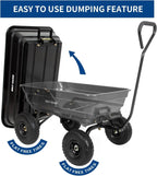 bilt hard 4 cu.ft. 10" no-flat tires poly, close-up detail
