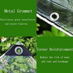 clear tarp 8x12 ft, clear tarps heavy duty, side view