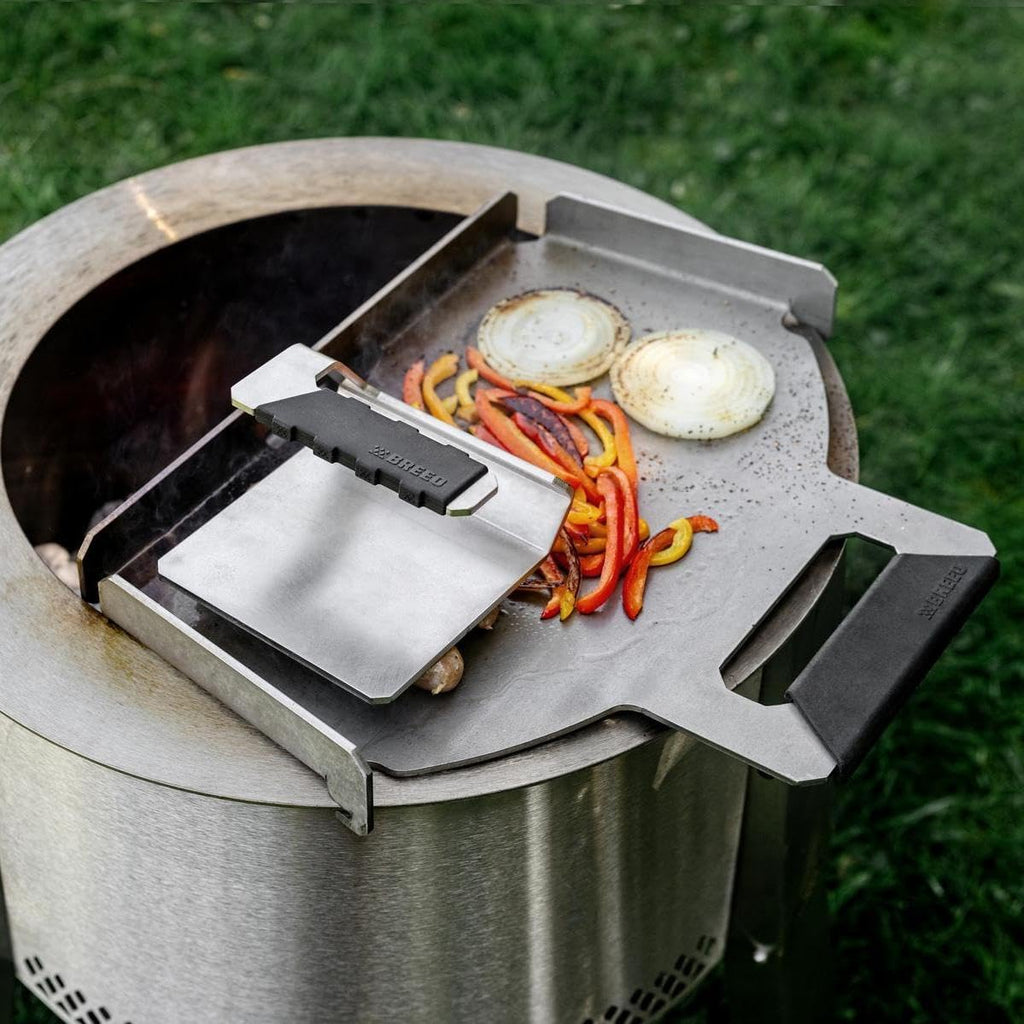 Breeo Griddle Press 2.6 lbs - Heavy-Duty Stainless Steel Smash Burger Press | For smash burgers, patty, steak & sandwiches, flat top grill & griddle accessories, USA made