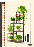OUTON Standing Grow Lights for Indoor Plants, 36W Full Spectrum Plant Light | Vertical grow light with 210 LEDs, 6000K, 4/8/12H timer, remote control, adjustable 1.25-5.25 ft for indoor plant growth