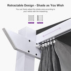 PURPLE LEAF 10' x 13' Outdoor Retractable Pergola with Light Aluminum Patio White Pergolas with Double Sun Shade Canopy for Gardens Deck Backyard, Grey