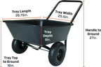 garden star 70019 garden barrow dual-wheel residential wheelbarrow shown in use
