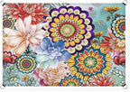 Sun Shade Sail 12'x16' Boho Floral Rectangle Sun Shade Sails Canopy Waterproof Mandala Flowers Plant Outdoor Sunshades Sand UV Block Cover Shade Cloth for Patio Backyard Garden Deck Porch Lawn
