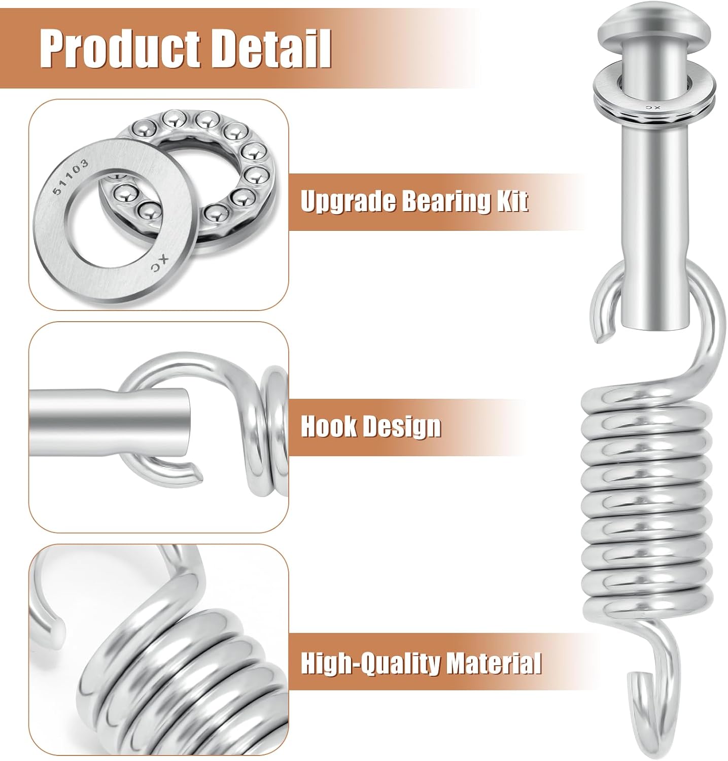 Porch Swing Hanging Springs, Porch Hanging Hammock Chair Egg Chair Swing Hanging Hardware Kit Spring Pin Plug Replacement