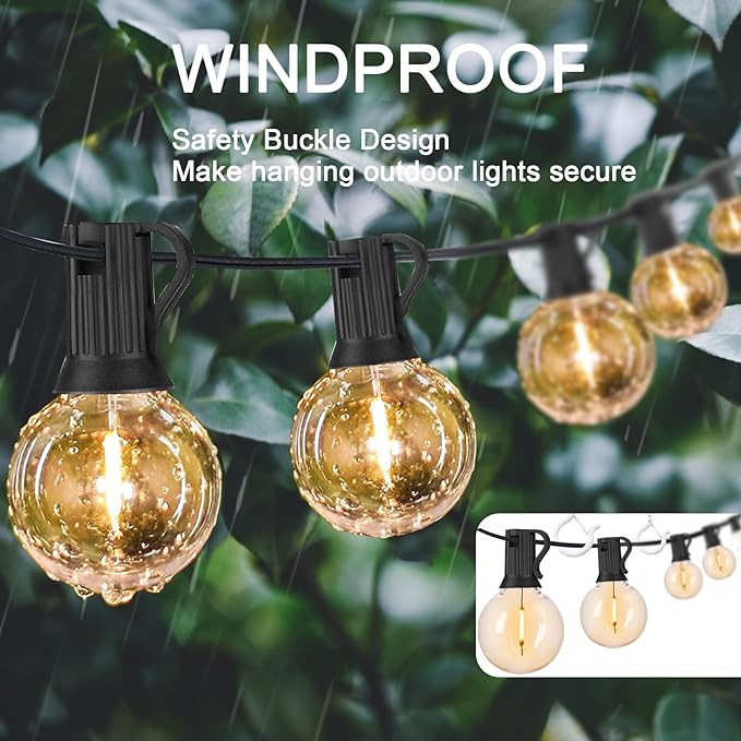 ADIIL 12 PCS Q Hanger Hooks with Safety Buckle, Windproof Screw Hooks for Hanging Outdoor String Lights, Plants, Christmas Patio Lights, 2.2 Inches, White