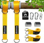 Tree Swing Hanging Kit-6.8ft Long Straps with Two Lock Carabiners&Tree Protectors,Tree Swing Straps Holds 5000 Lbs Breaking Strength-Easy&Fast Installation for All Types of Swings&Hammock