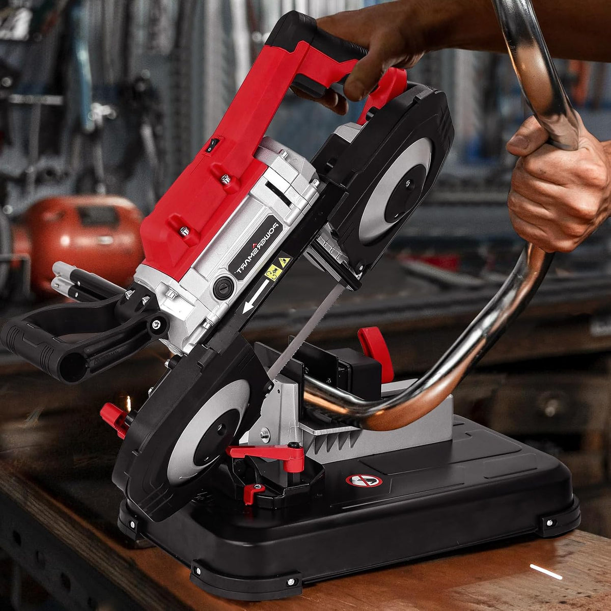 powersmart portable band saw, 10a variable speed, 5" on a desk or shelf