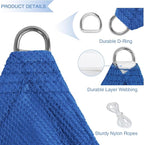 E&K Sunrise 17' x 17' x 17' Sun Shade Sail Triangle Canopy Shade Cover UV Block for Patio Backyard Garden Outdoor (Blue)