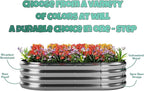 Garden Box Raised Flower Bed Galvanized Metal Planter Round Raised Garden Bed Kit for Gardening Outdoor 1PC Green 8X2X1FT