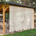 SpaceDresser Waterproof Outdoor Sheer Curtains for Patio - 2 Panels Rod Pocket Indoor Voile Sheer Curtain for Living Room,100W x 108L inch, Ivory