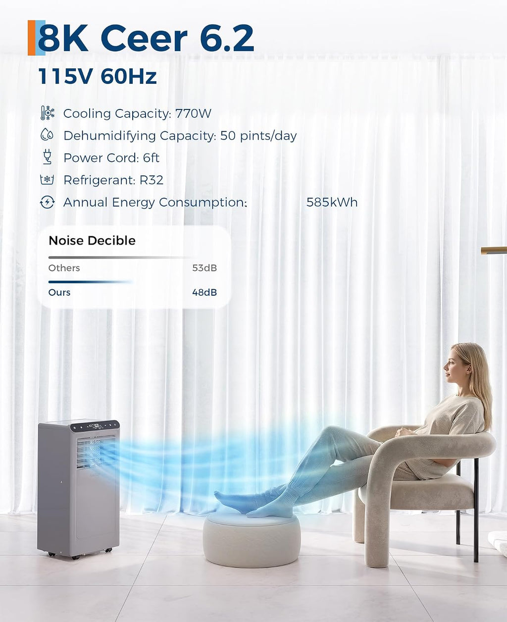 garveehome 8000btus portable air conditioners with remote control,350 showing dimensions